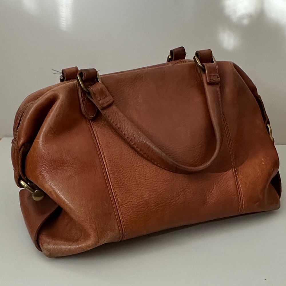 Madewell • Brown Leather Satchel Handbag - Picture 3 of 12